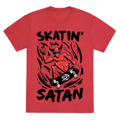 Skatin' Satan Unisex Triblend Tee