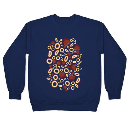 Spaghettios With Meatballs Pattern Crewneck Sweatshirt