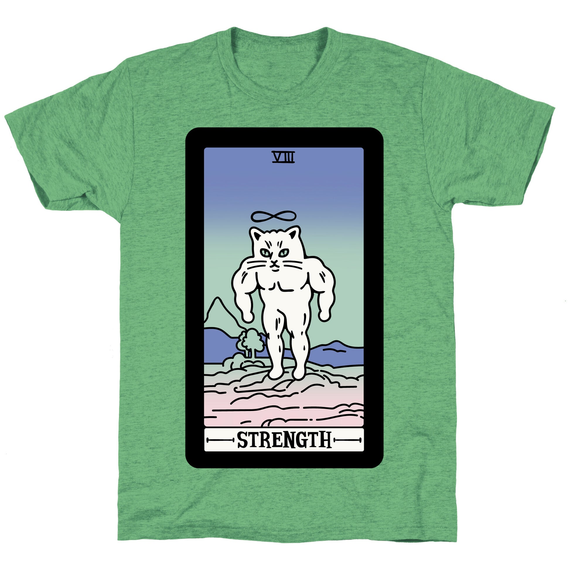 Strength Cat Meme Tarot Card Unisex Triblend Tee