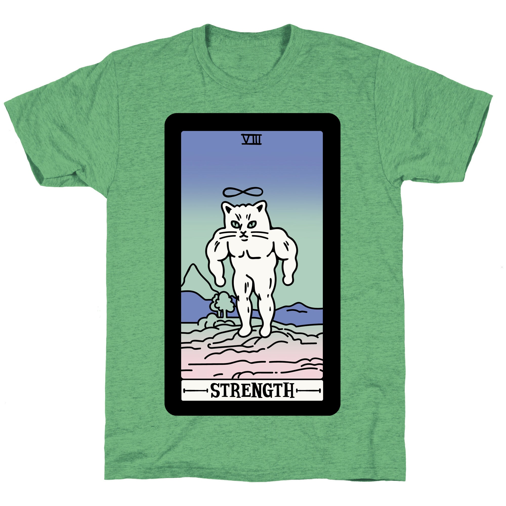 Strength Cat Meme Tarot Card Unisex Triblend Tee