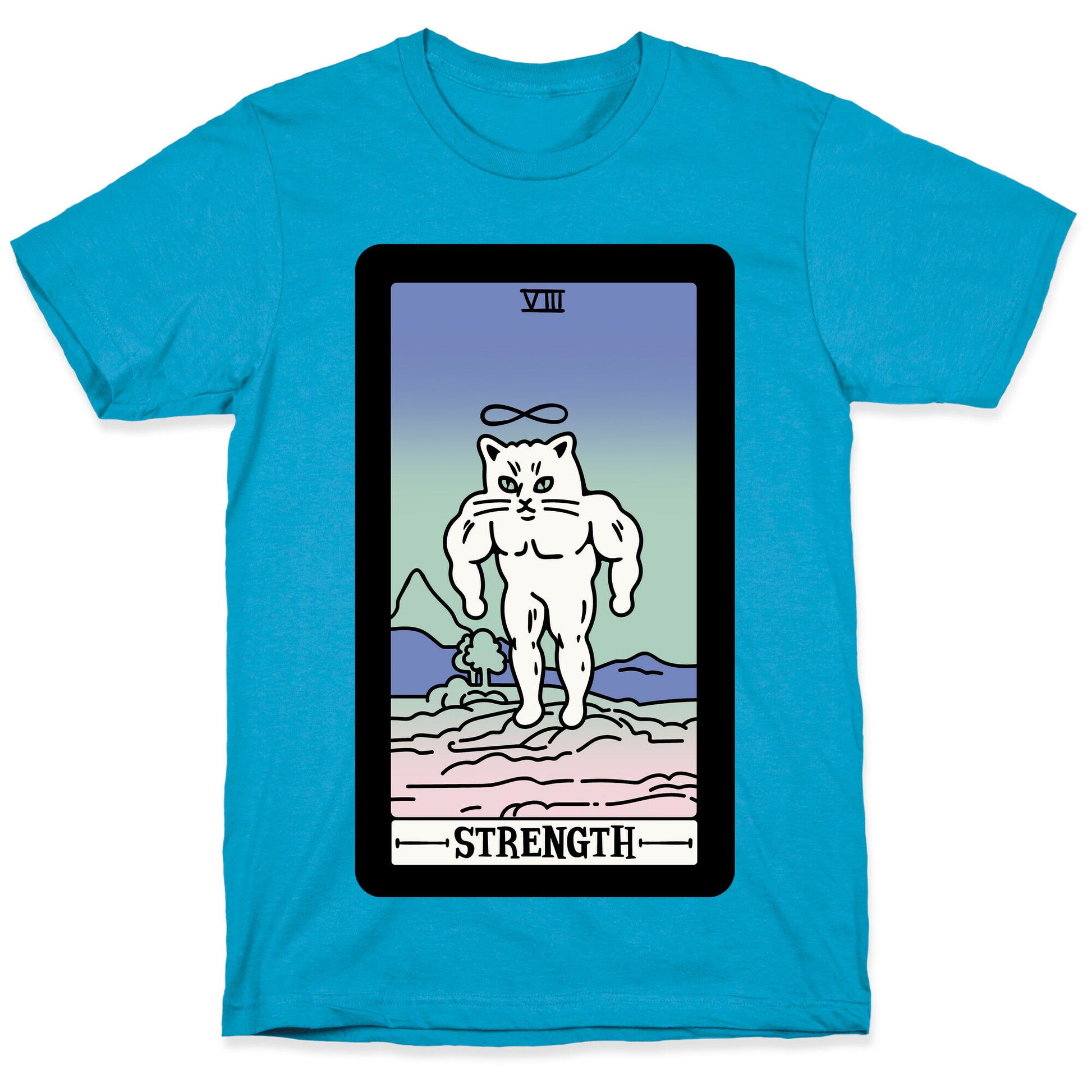 Strength Cat Meme Tarot Card Unisex Triblend Tee