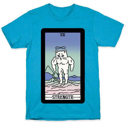 Strength Cat Meme Tarot Card Unisex Triblend Tee
