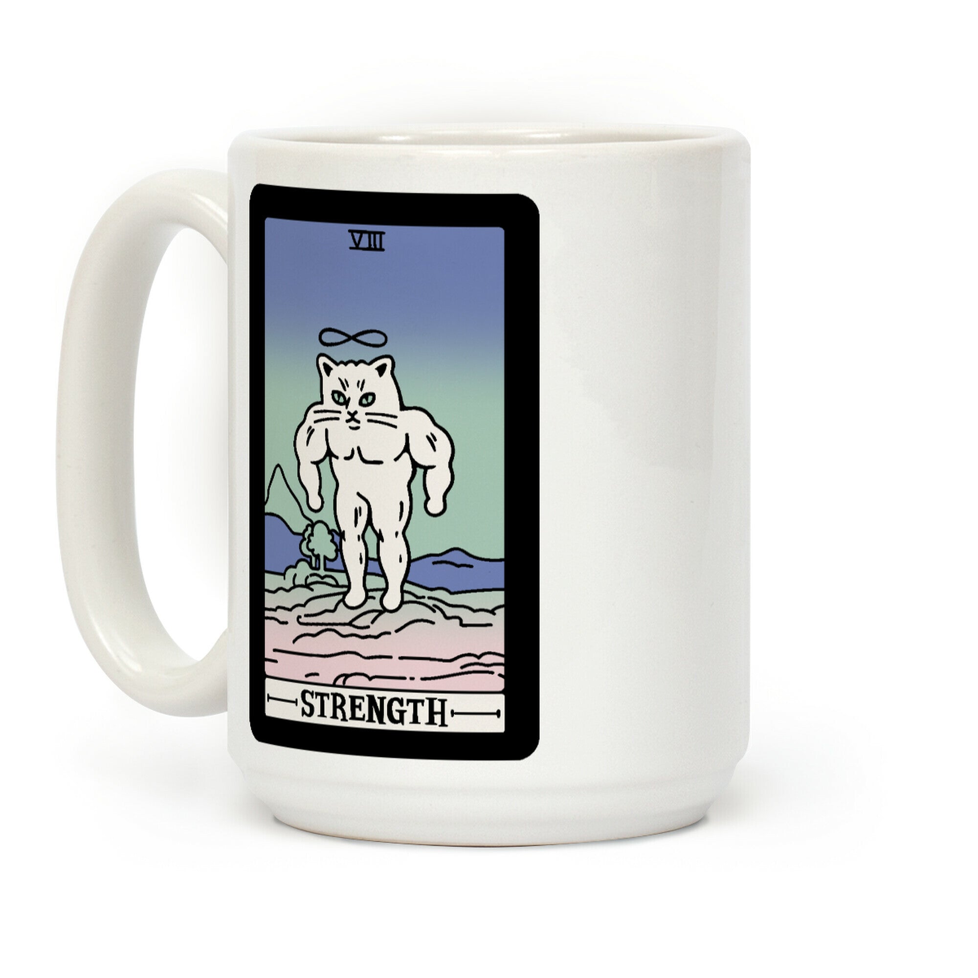 Strength Cat Meme Tarot Card Coffee Mug