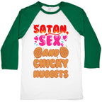 Satan, Sex, and Chicky Nuggets Baseball Tee
