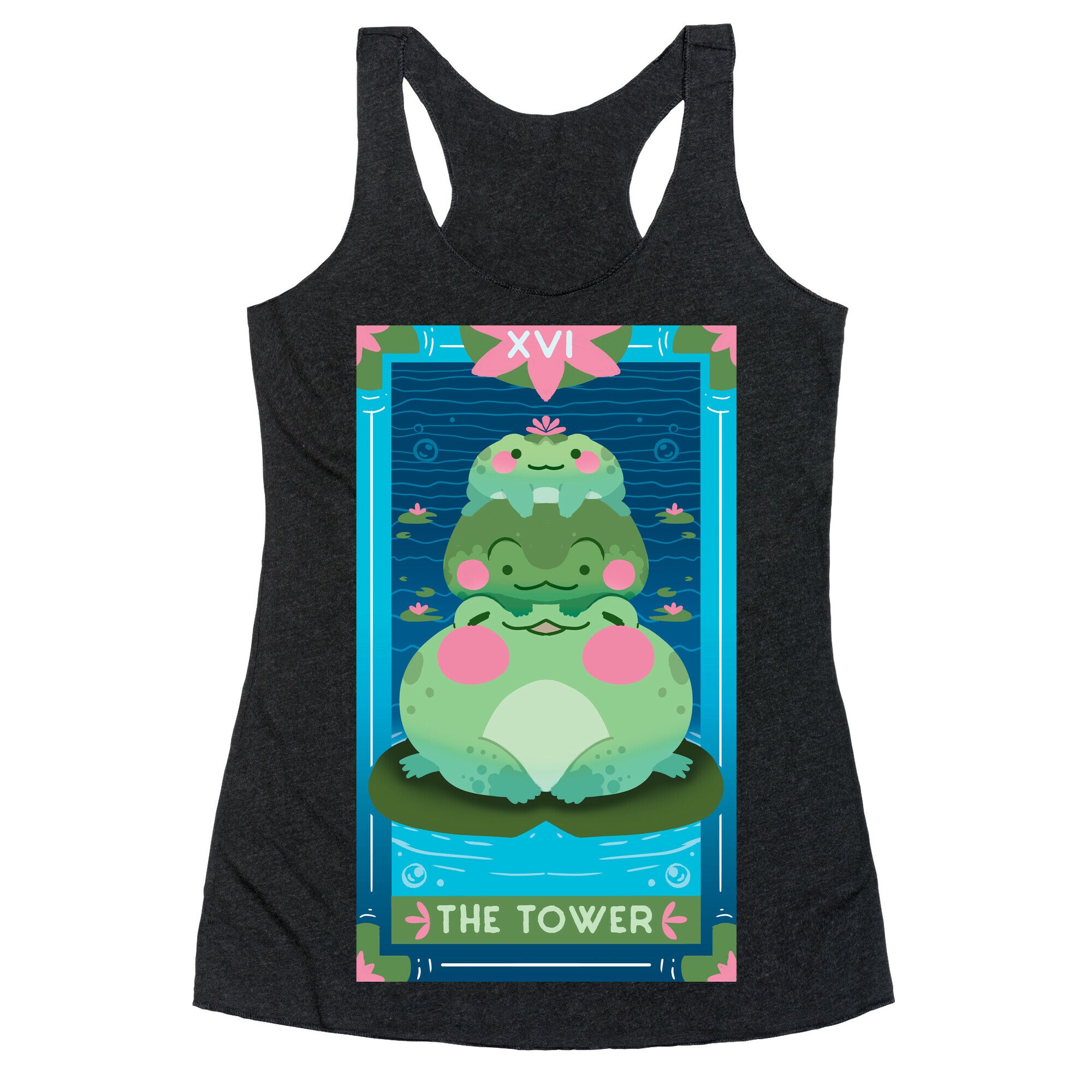 The Tower of Frogs Racerback Tank