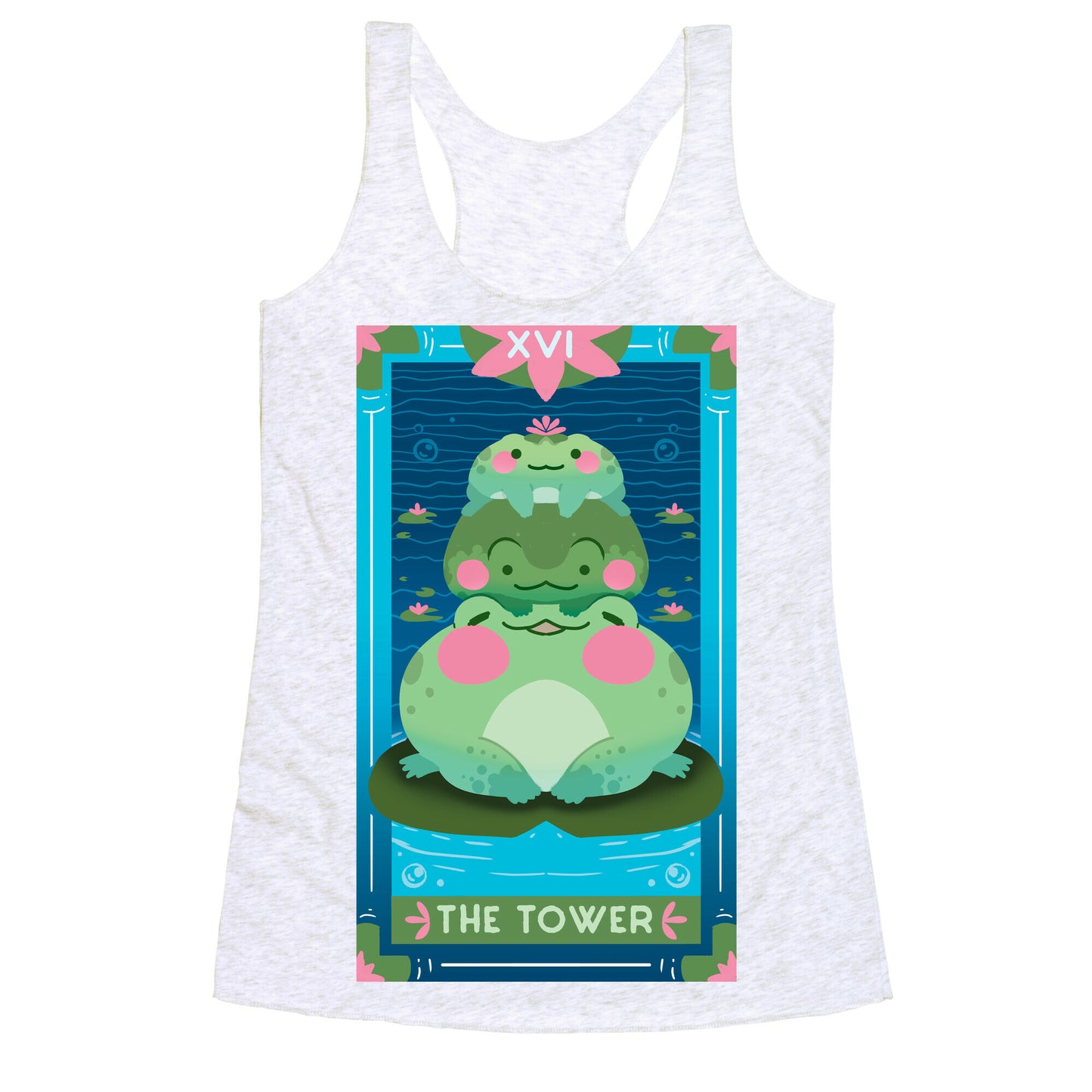 The Tower of Frogs Racerback Tank