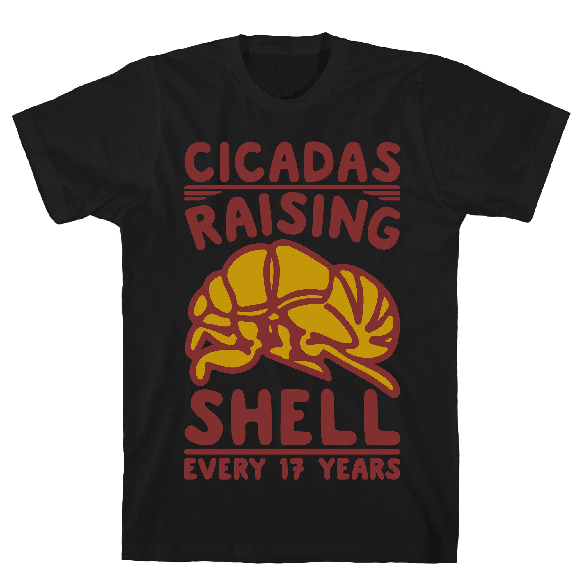 Cicadas Raising Shell White Print T-Shirt
