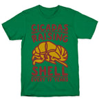 Cicadas Raising Shell White Print T-Shirt