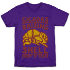 Cicadas Raising Shell White Print T-Shirt