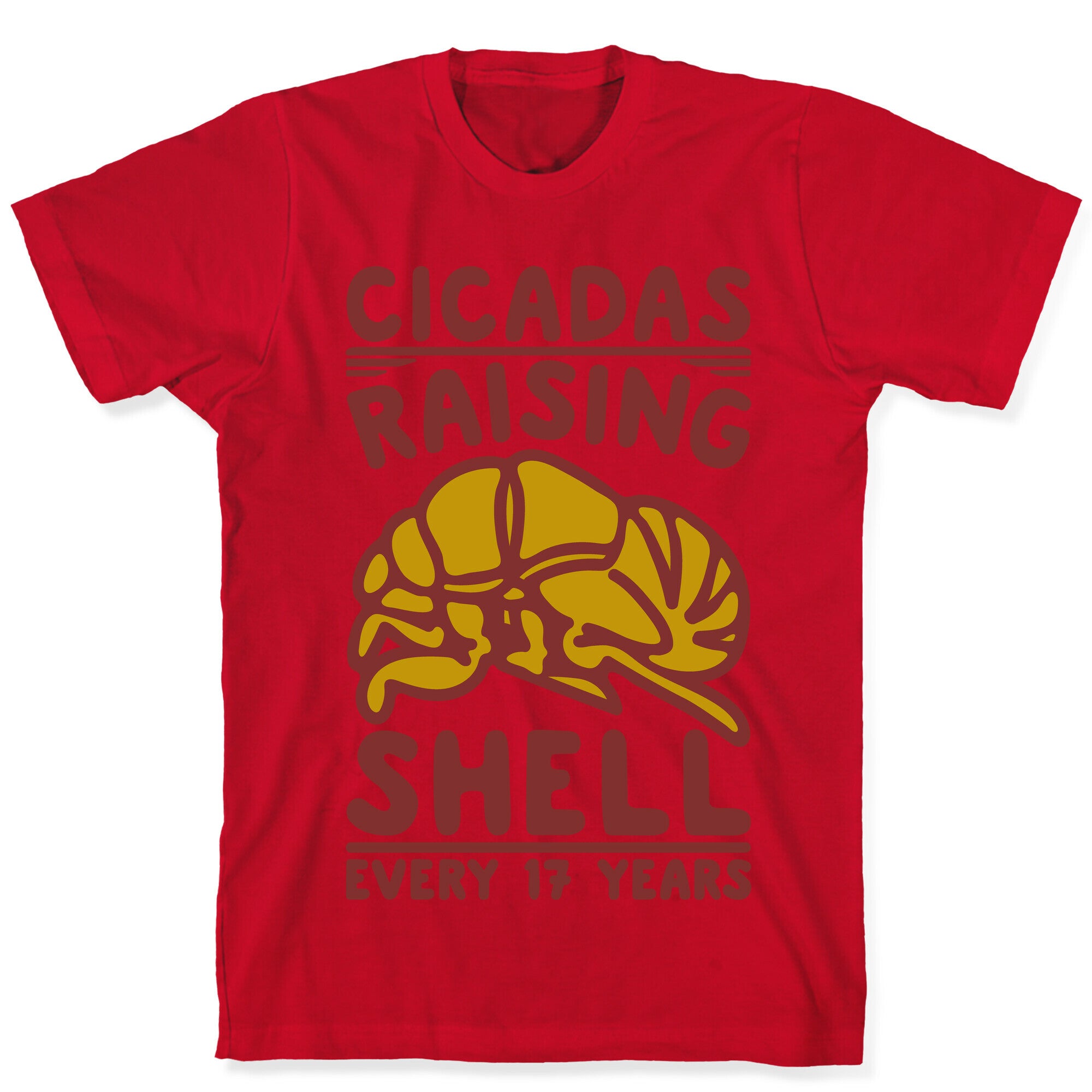Cicadas Raising Shell White Print T-Shirt