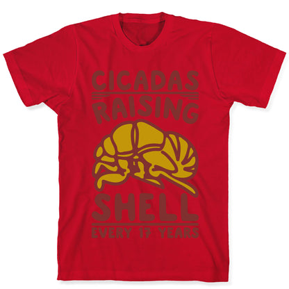 Cicadas Raising Shell White Print T-Shirt