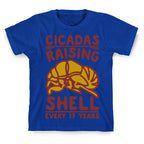 Cicadas Raising Shell White Print T-Shirt