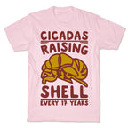 Cicadas Raising Shell White Print T-Shirt