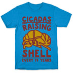 Cicadas Raising Shell White Print T-Shirt