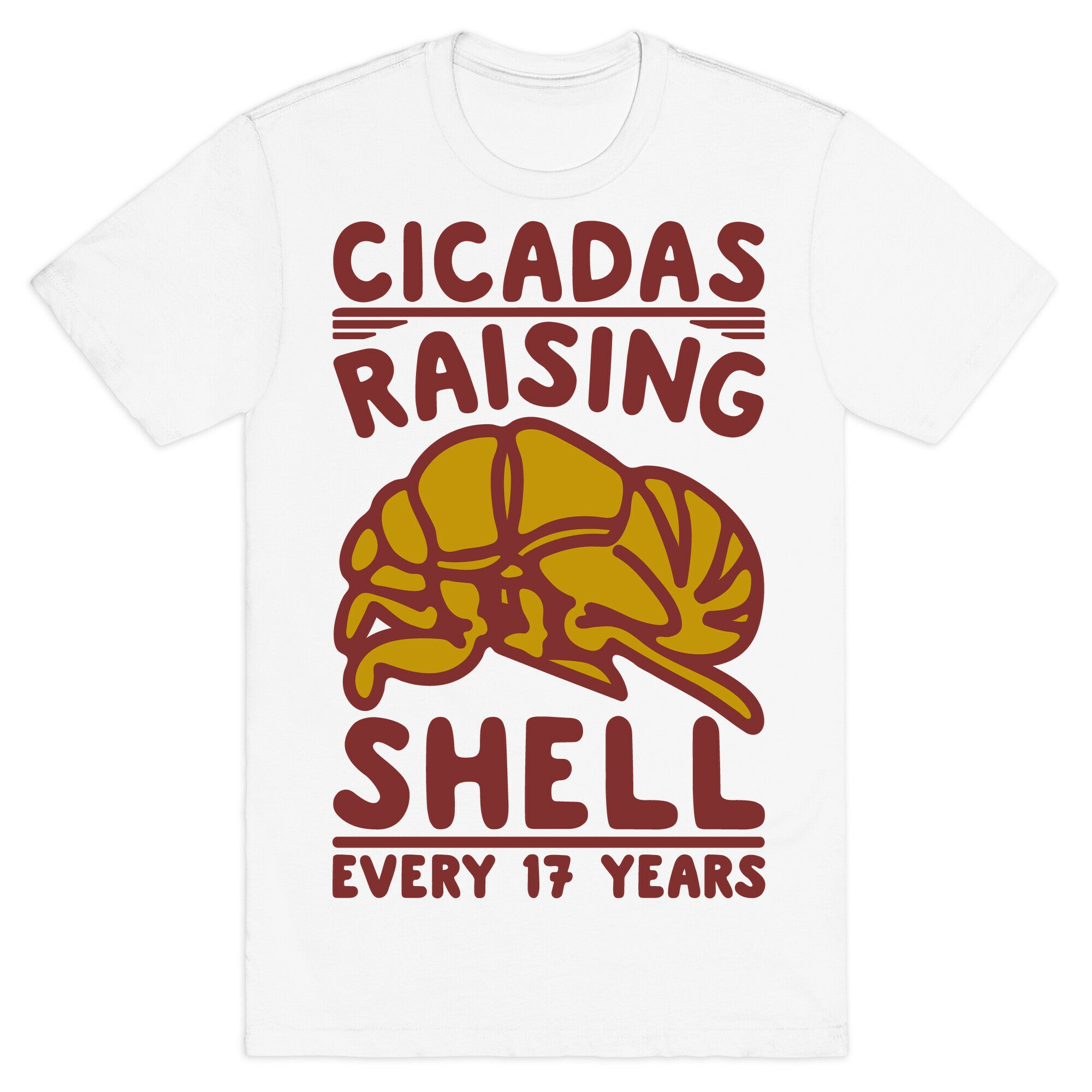 Cicadas Raising Shell White Print T-Shirt