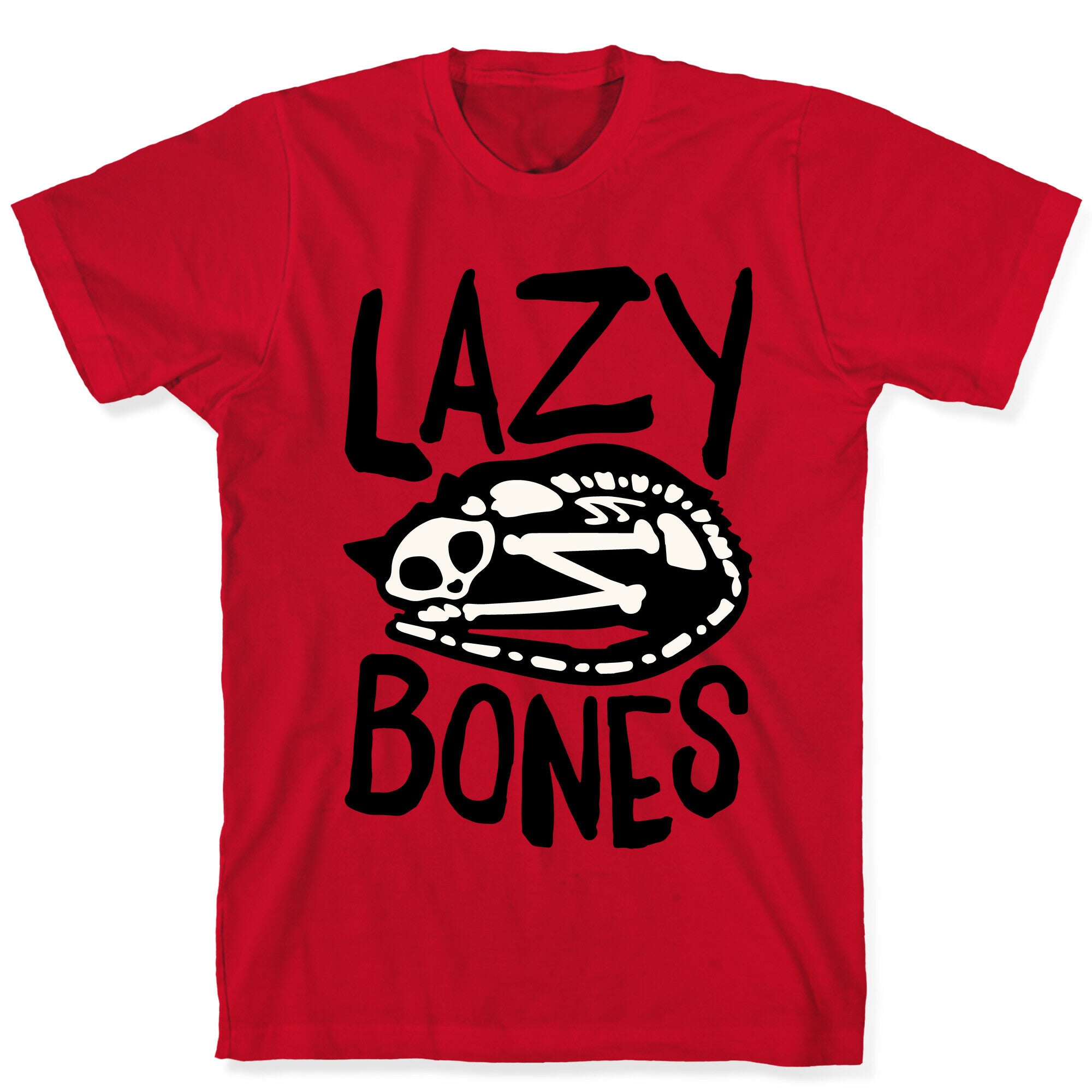 Lazy Bones Cat Skeleton T-Shirt