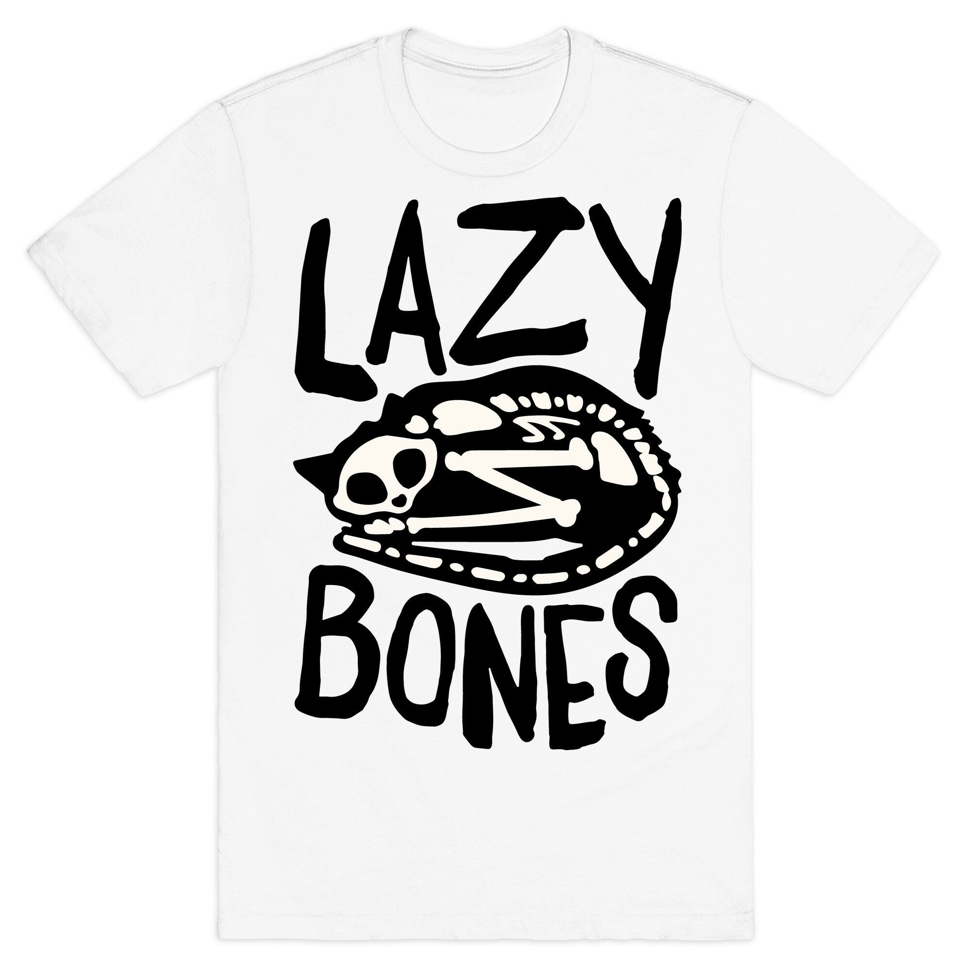 Lazy Bones Cat Skeleton T-Shirt