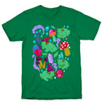 Magical Mushroom Frogs Pattern T-Shirt