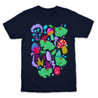 Magical Mushroom Frogs Pattern T-Shirt
