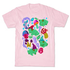 Magical Mushroom Frogs Pattern T-Shirt
