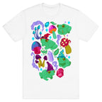 Magical Mushroom Frogs Pattern T-Shirt