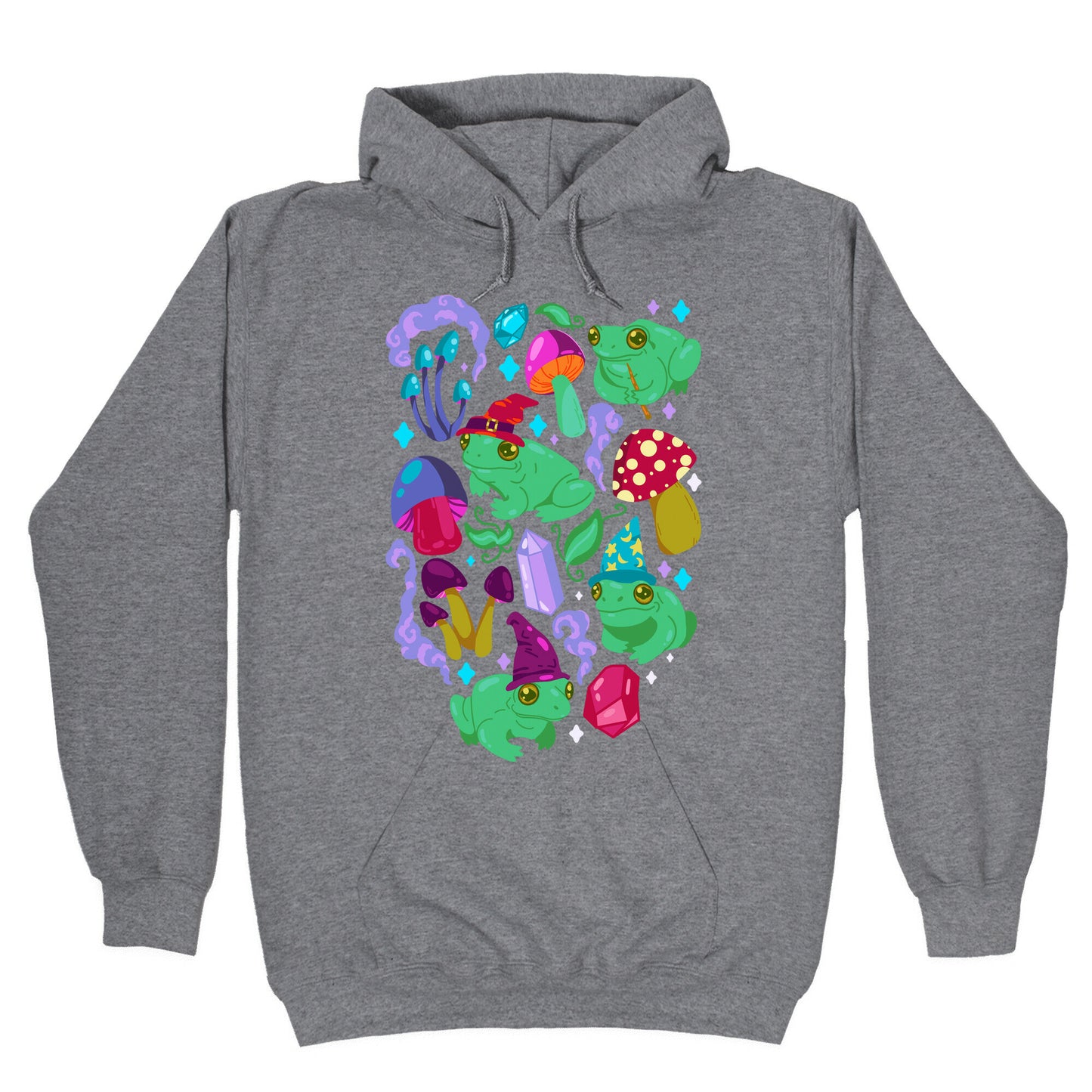 Magical Mushroom Frogs Pattern Hoodie