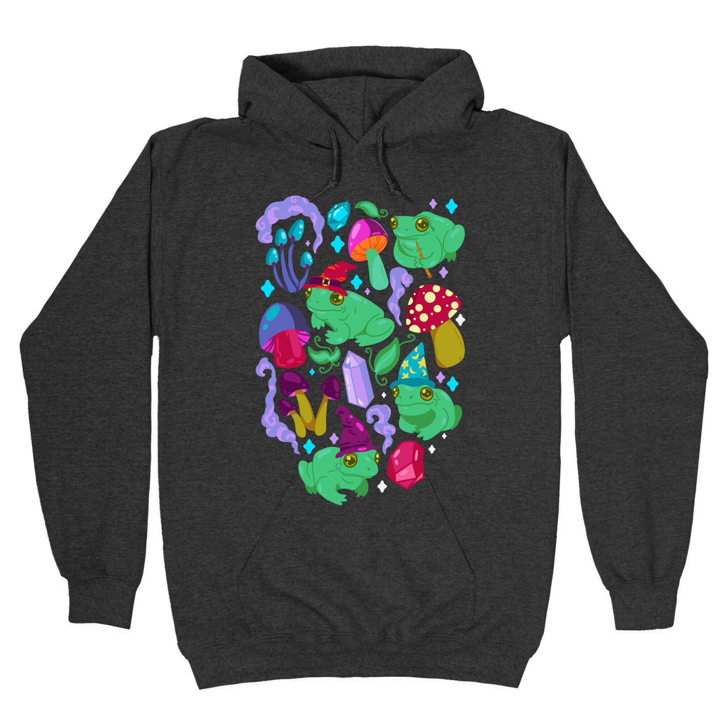 Magical Mushroom Frogs Pattern Hoodie