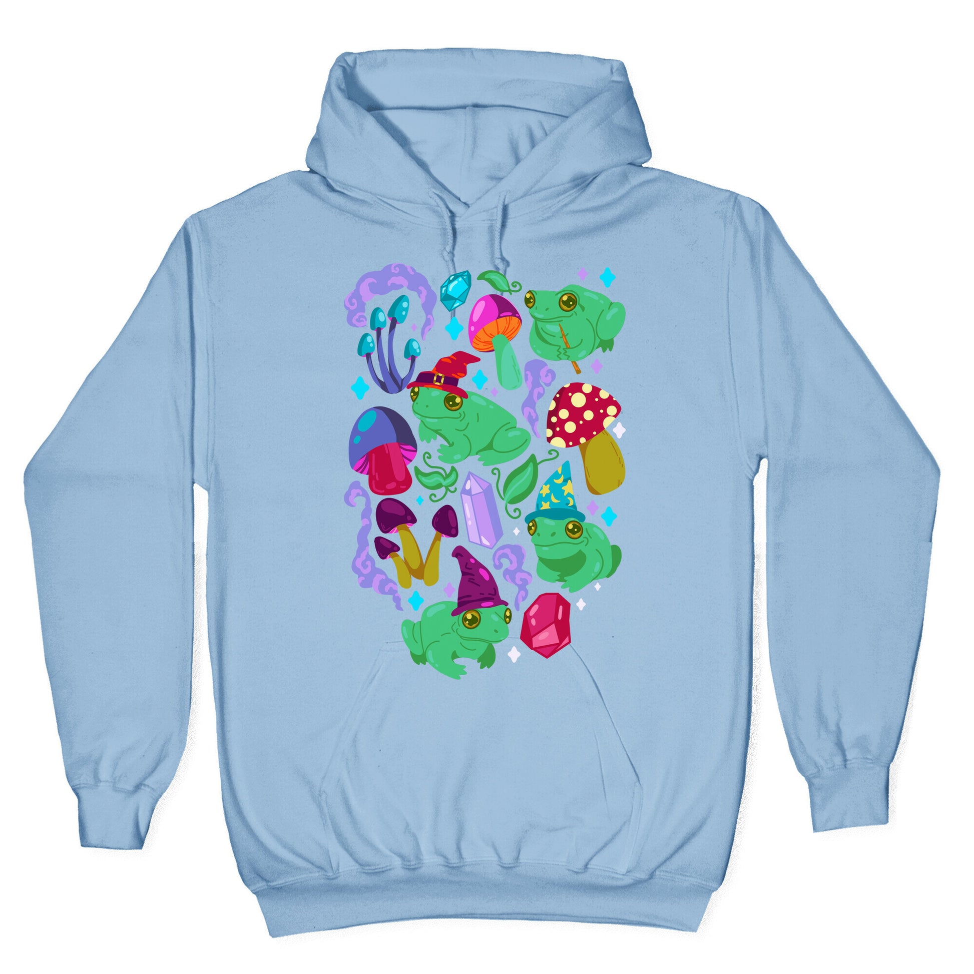 Magical Mushroom Frogs Pattern Hoodie