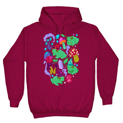 Magical Mushroom Frogs Pattern Hoodie