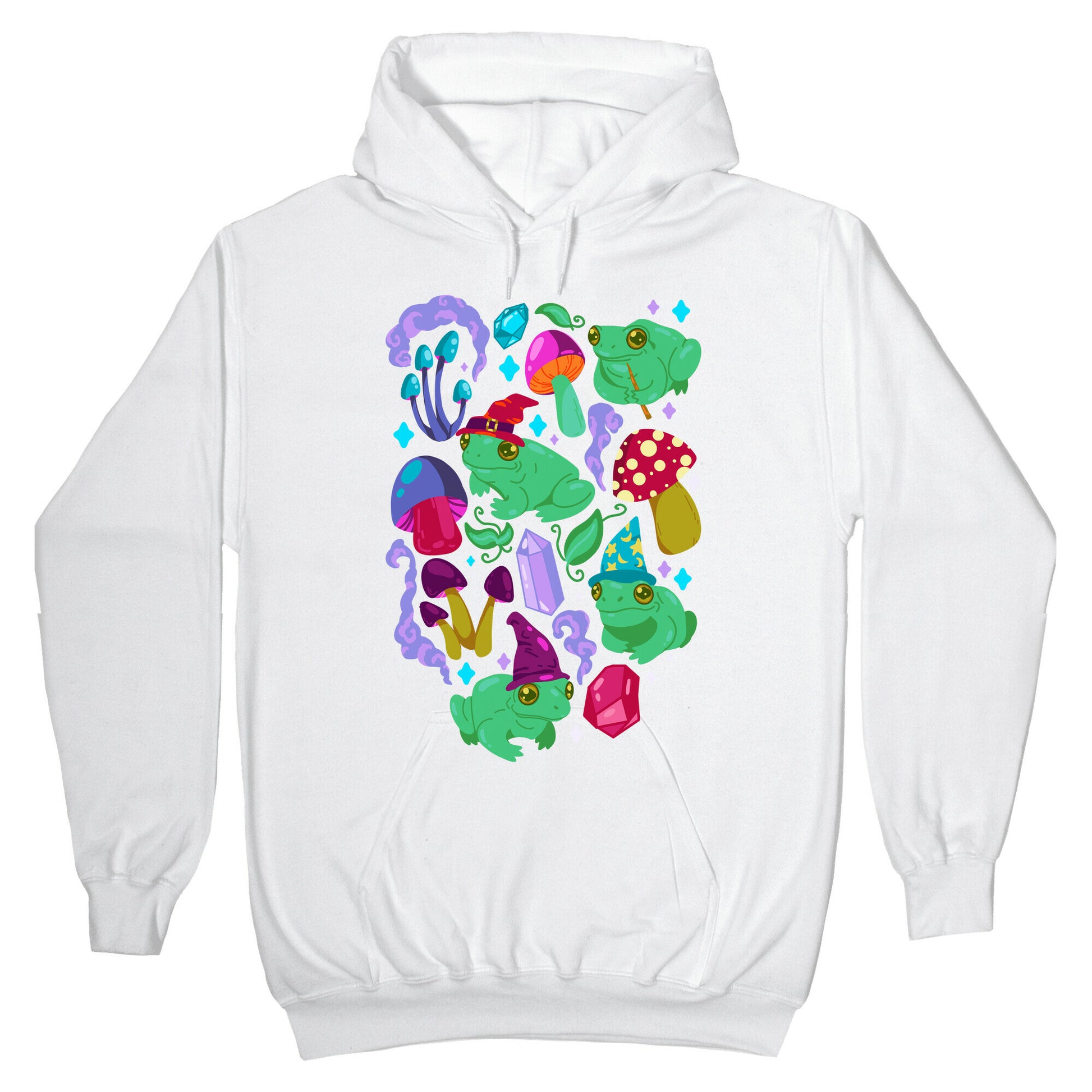 Magical Mushroom Frogs Pattern Hoodie