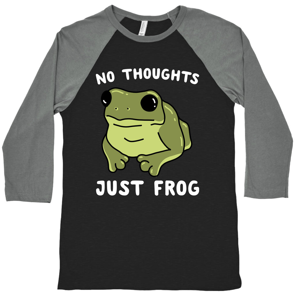 No Thoughts, Just Frog Baseball Tee
