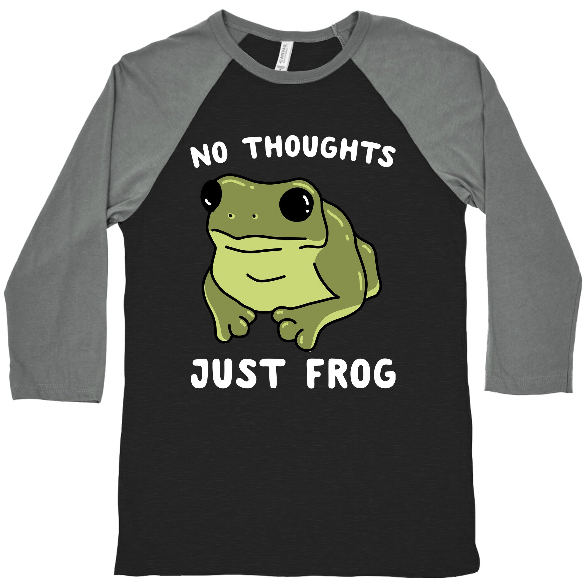 No Thoughts, Just Frog Baseball Tee