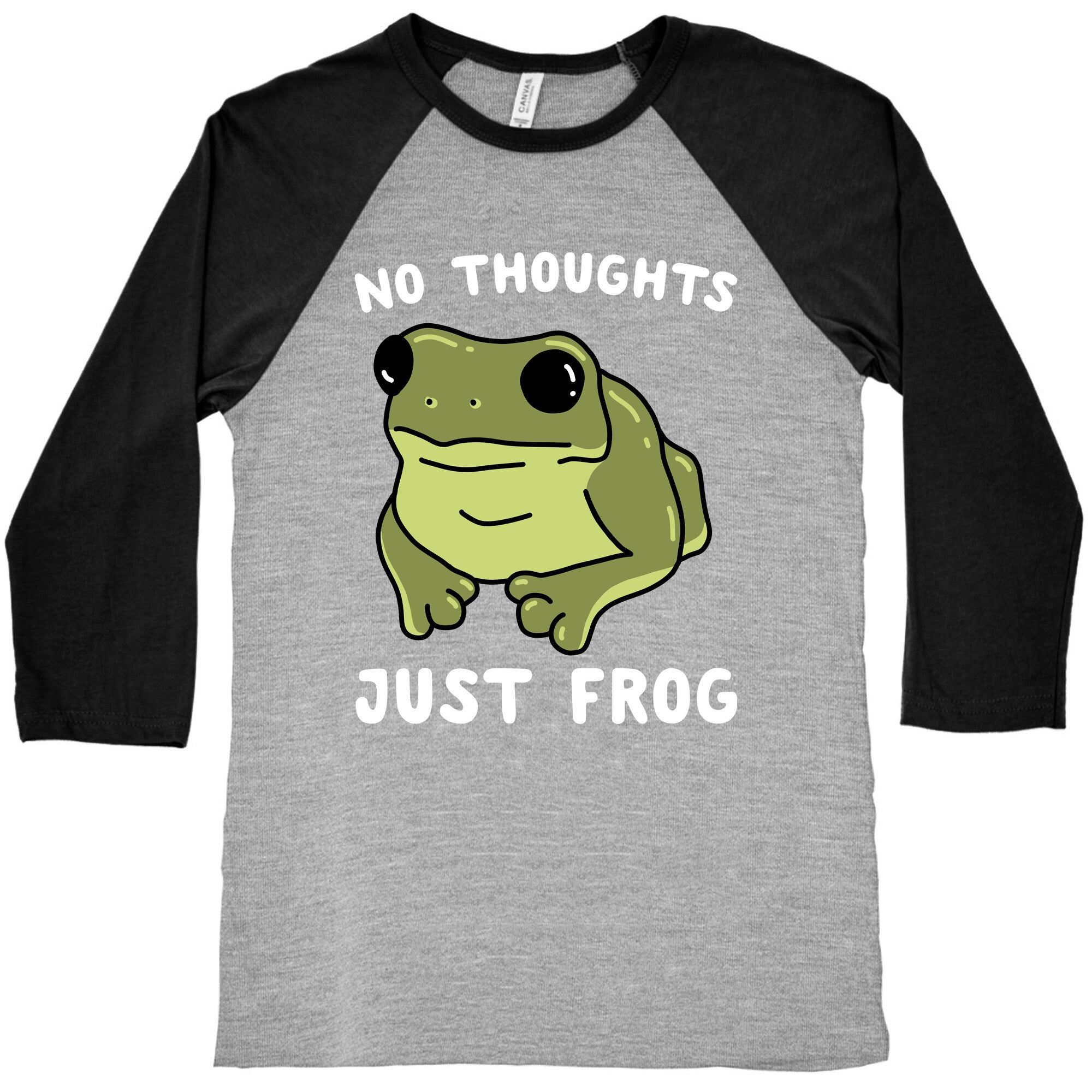 No Thoughts, Just Frog Baseball Tee
