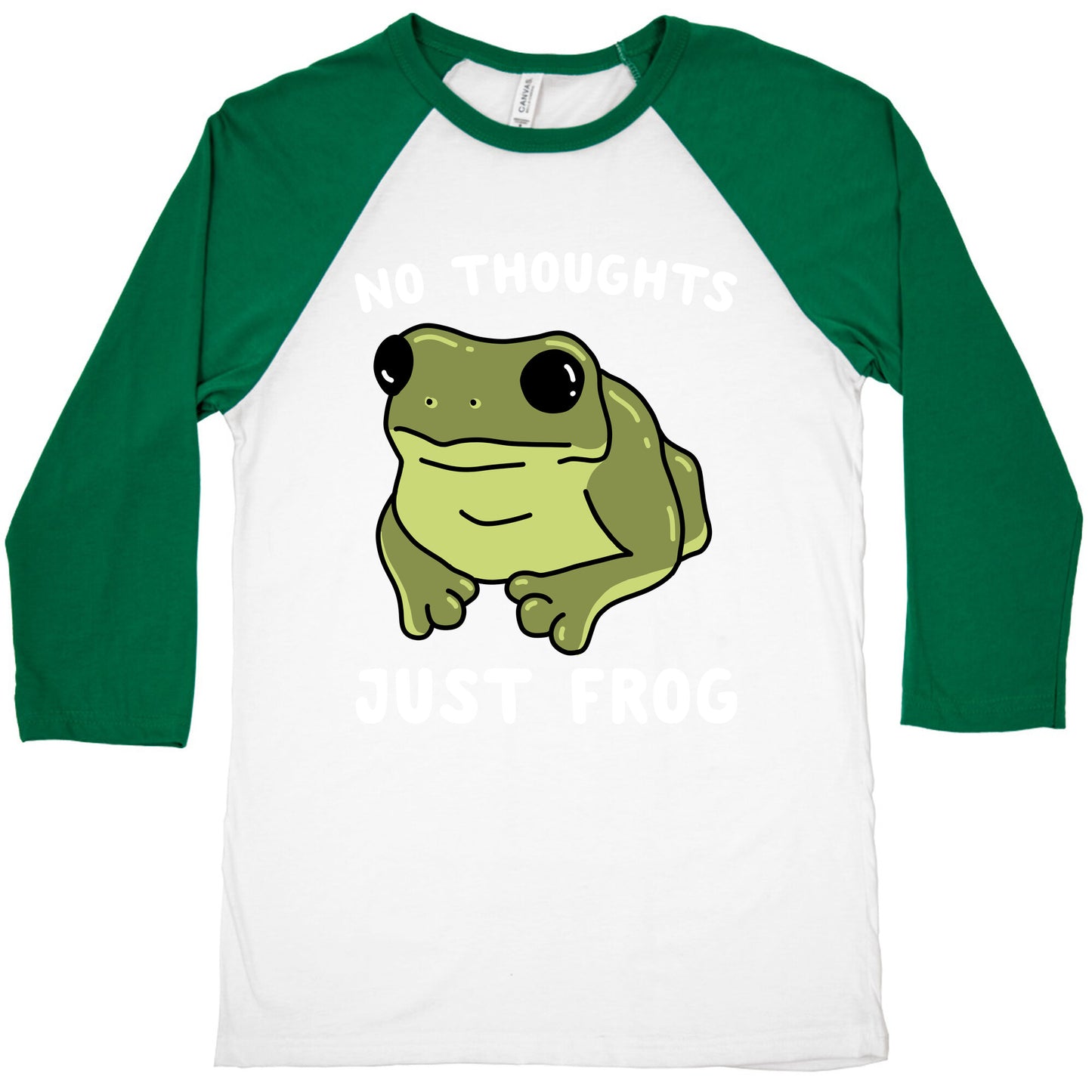 No Thoughts, Just Frog Baseball Tee