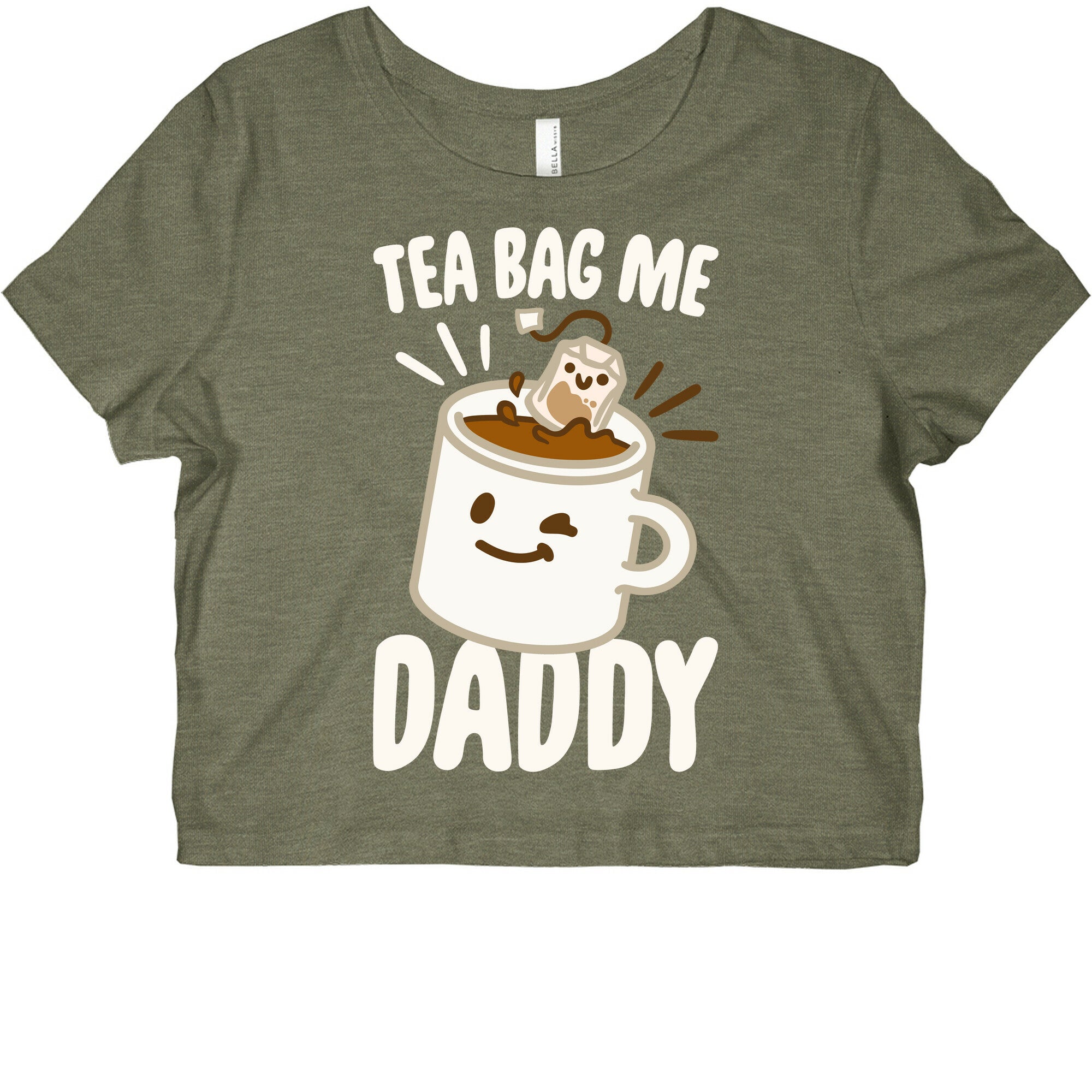 Tea Bag Me Daddy White Print Graphic Baby Tee