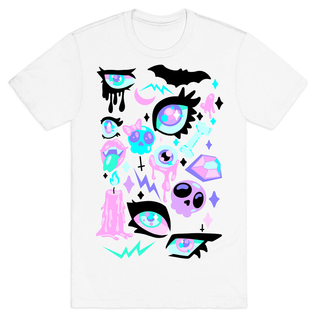 Pastel Goth Eyes Pattern T-Shirt