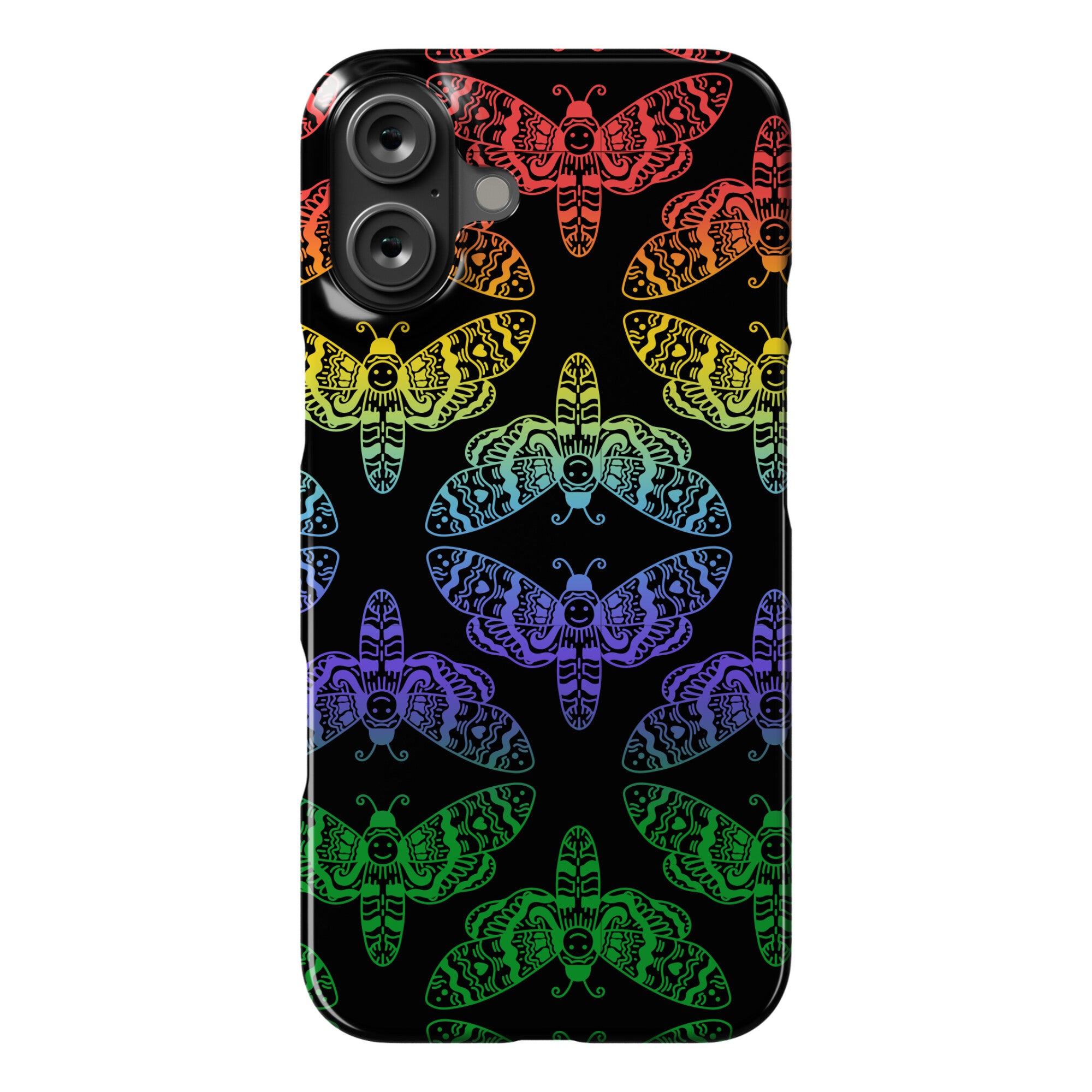Rainbow Moth Pattern Phone Case