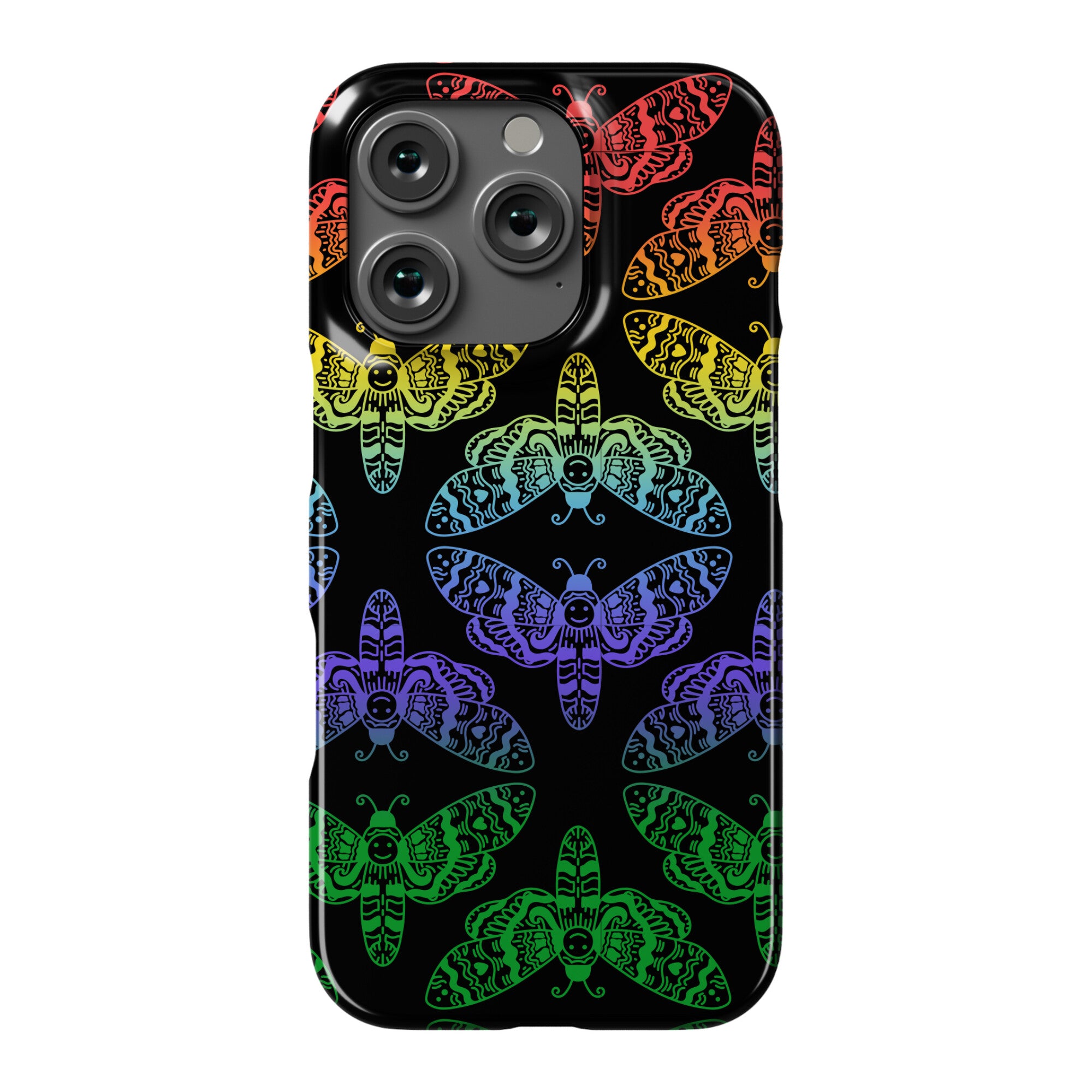 Rainbow Moth Pattern Phone Case