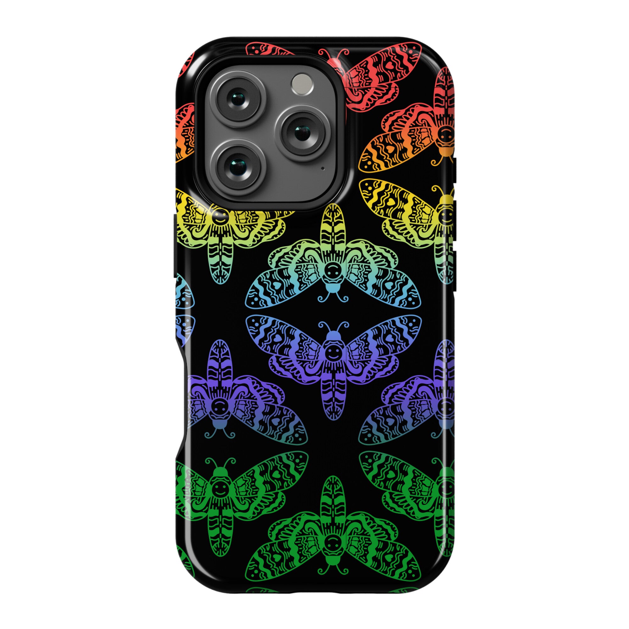 Rainbow Moth Pattern Phone Case