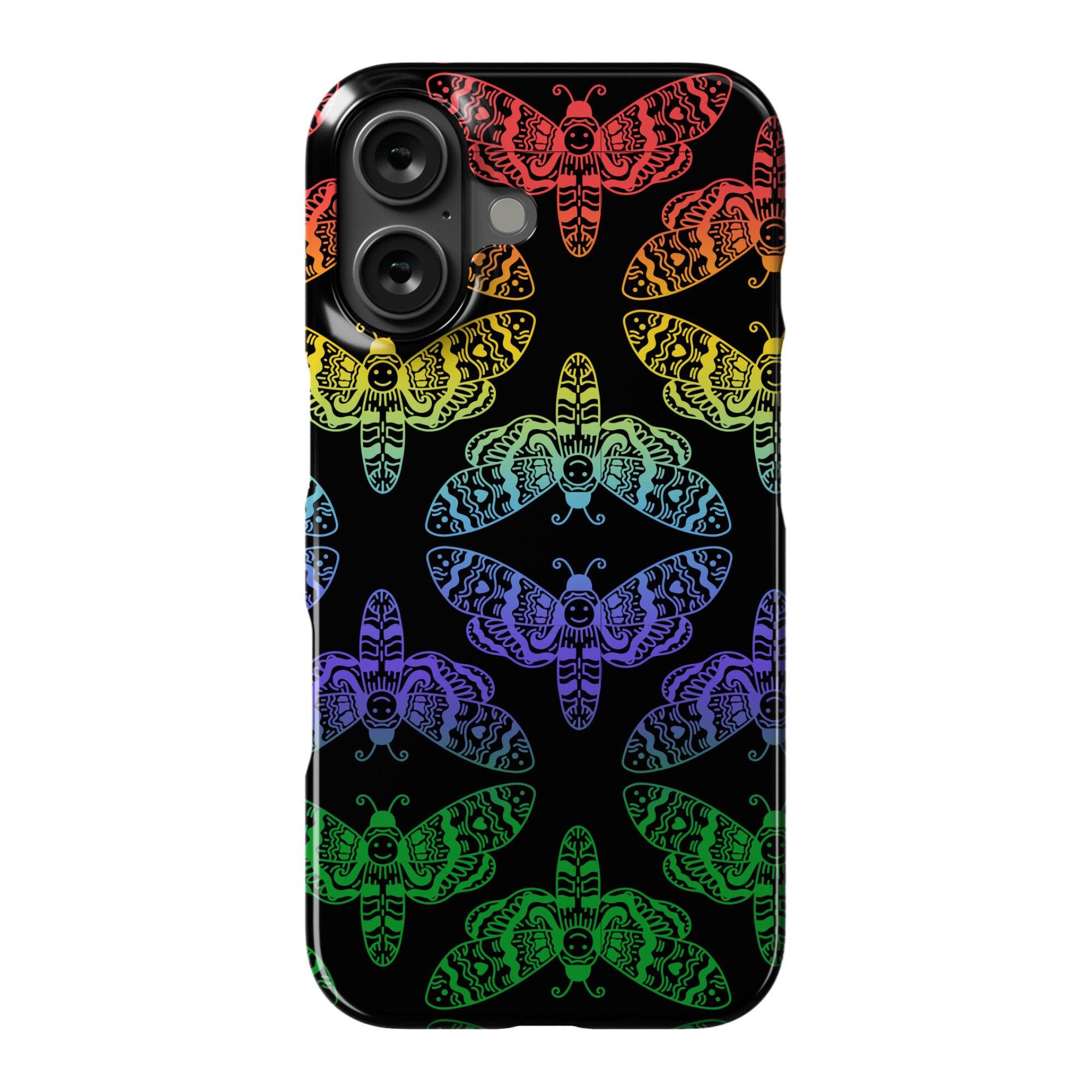 Rainbow Moth Pattern Phone Case