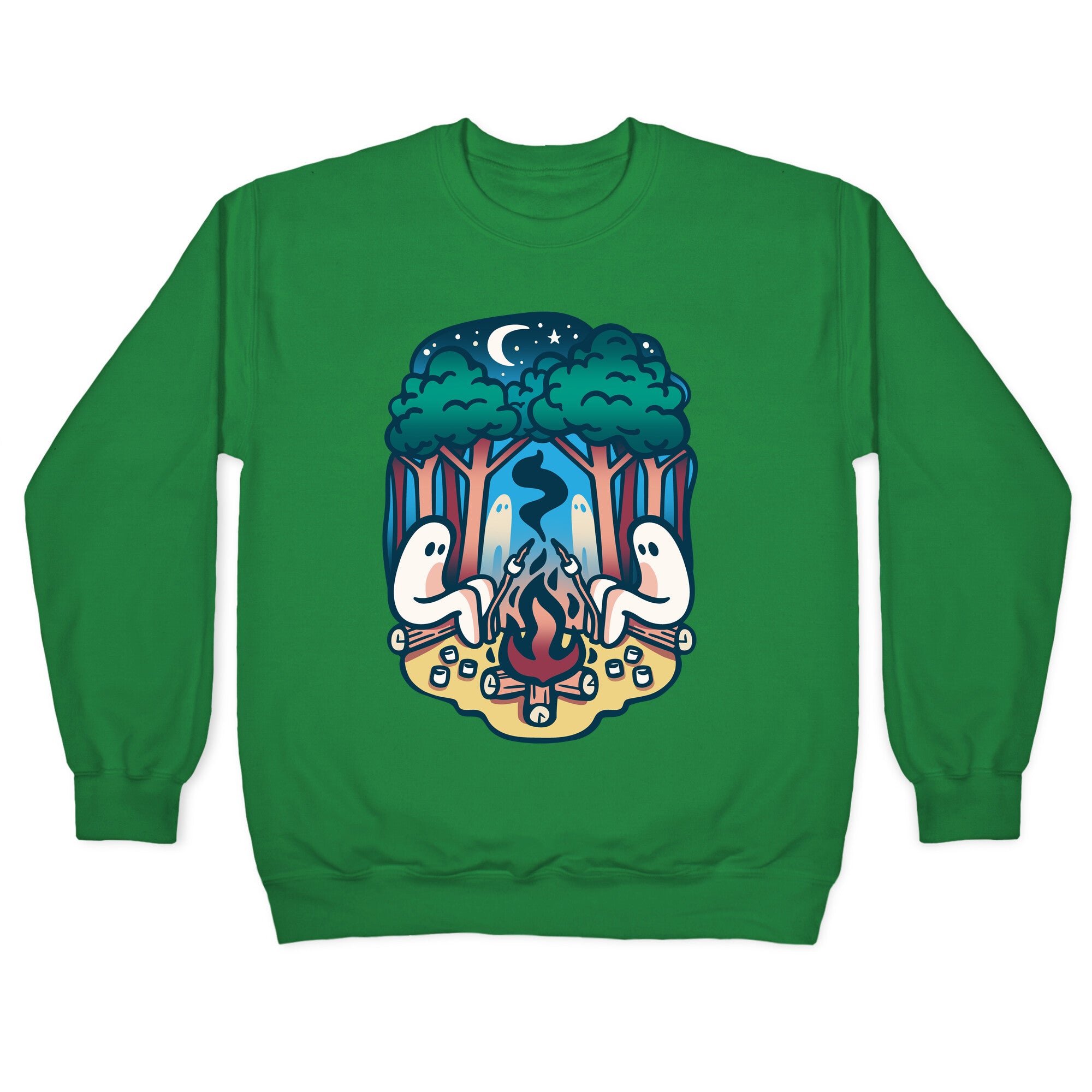 Fresno Night Roasters White Print Crewneck Sweatshirt