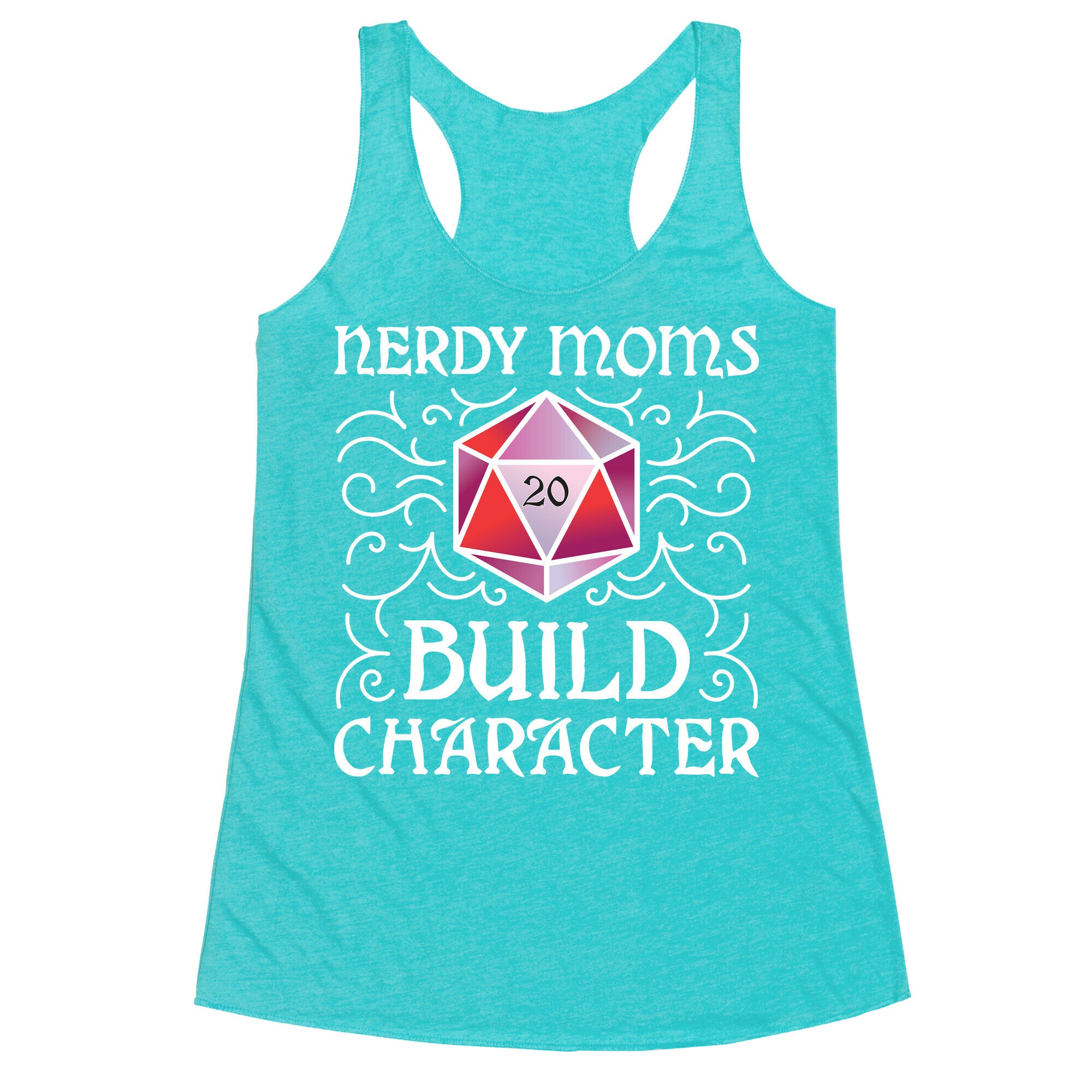 Nerdy Moms Build Character Racerback Tank