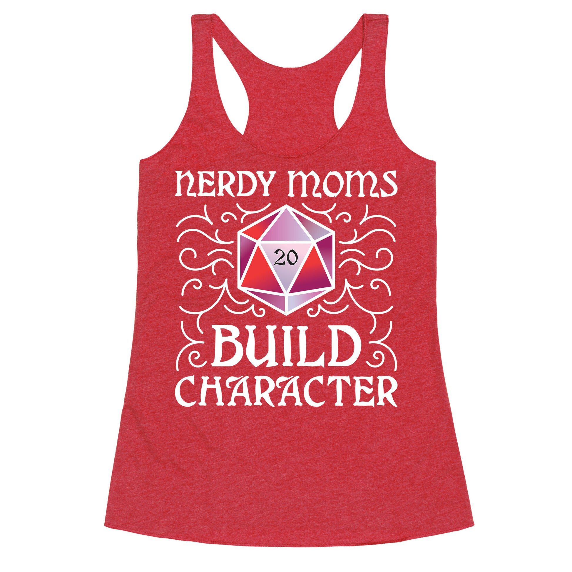 Nerdy Moms Build Character Racerback Tank