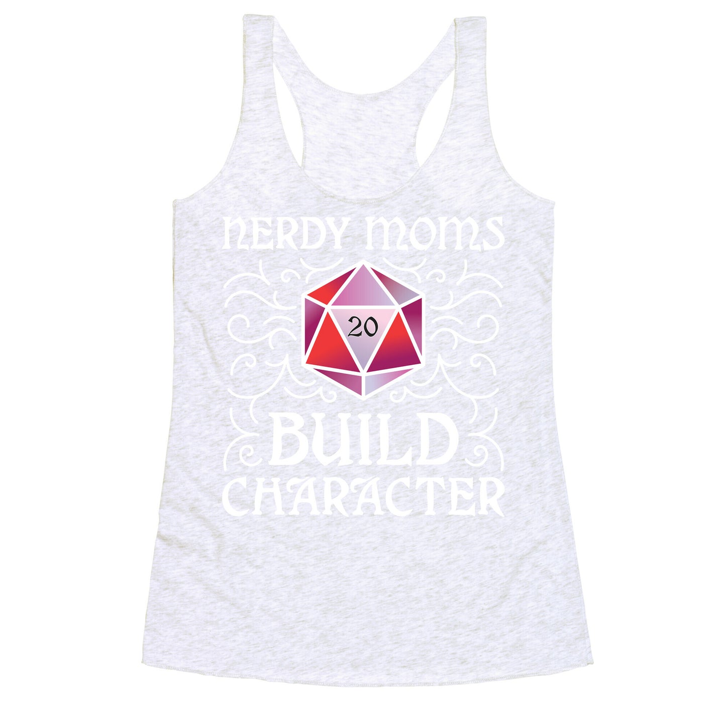 Nerdy Moms Build Character Racerback Tank