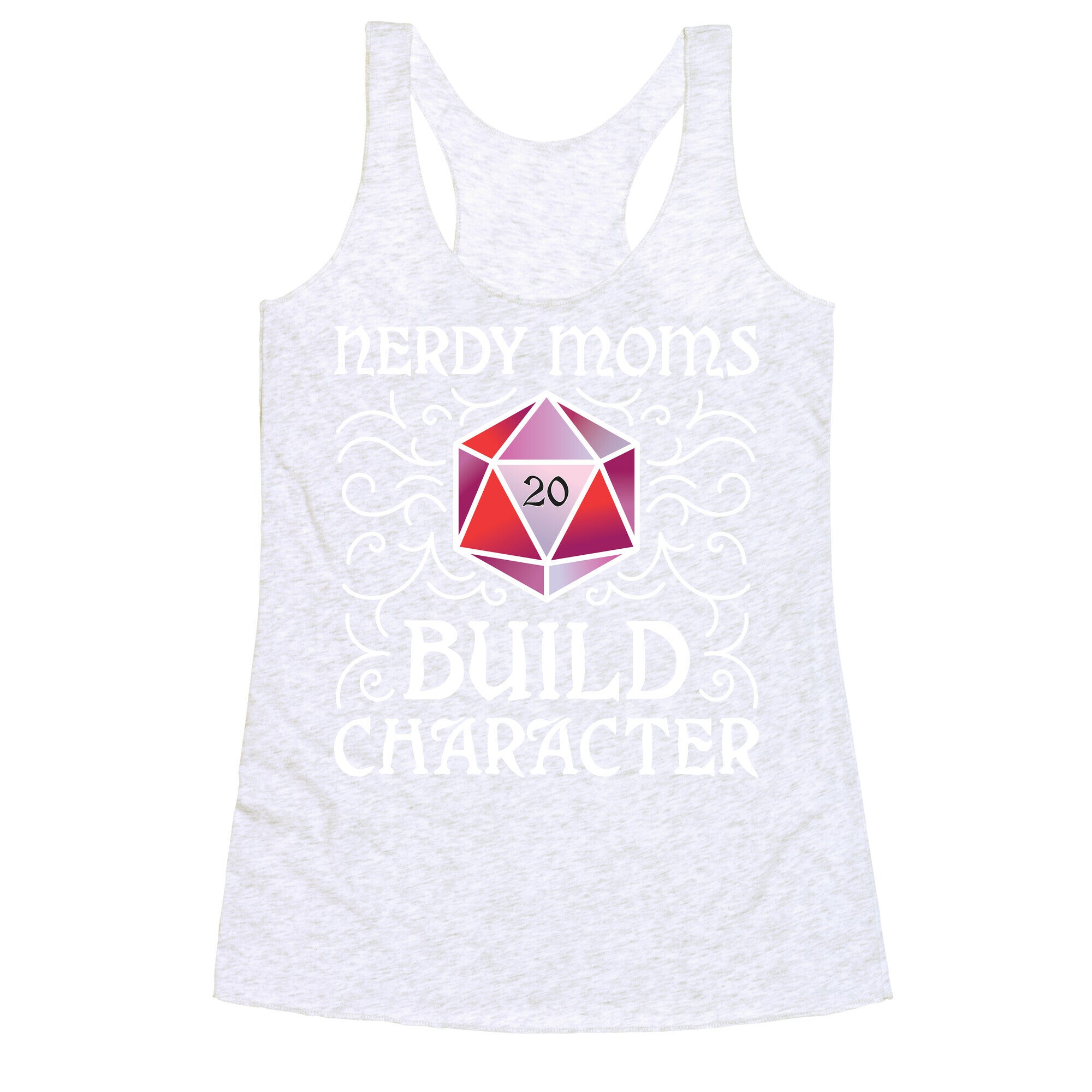 Nerdy Moms Build Character Racerback Tank