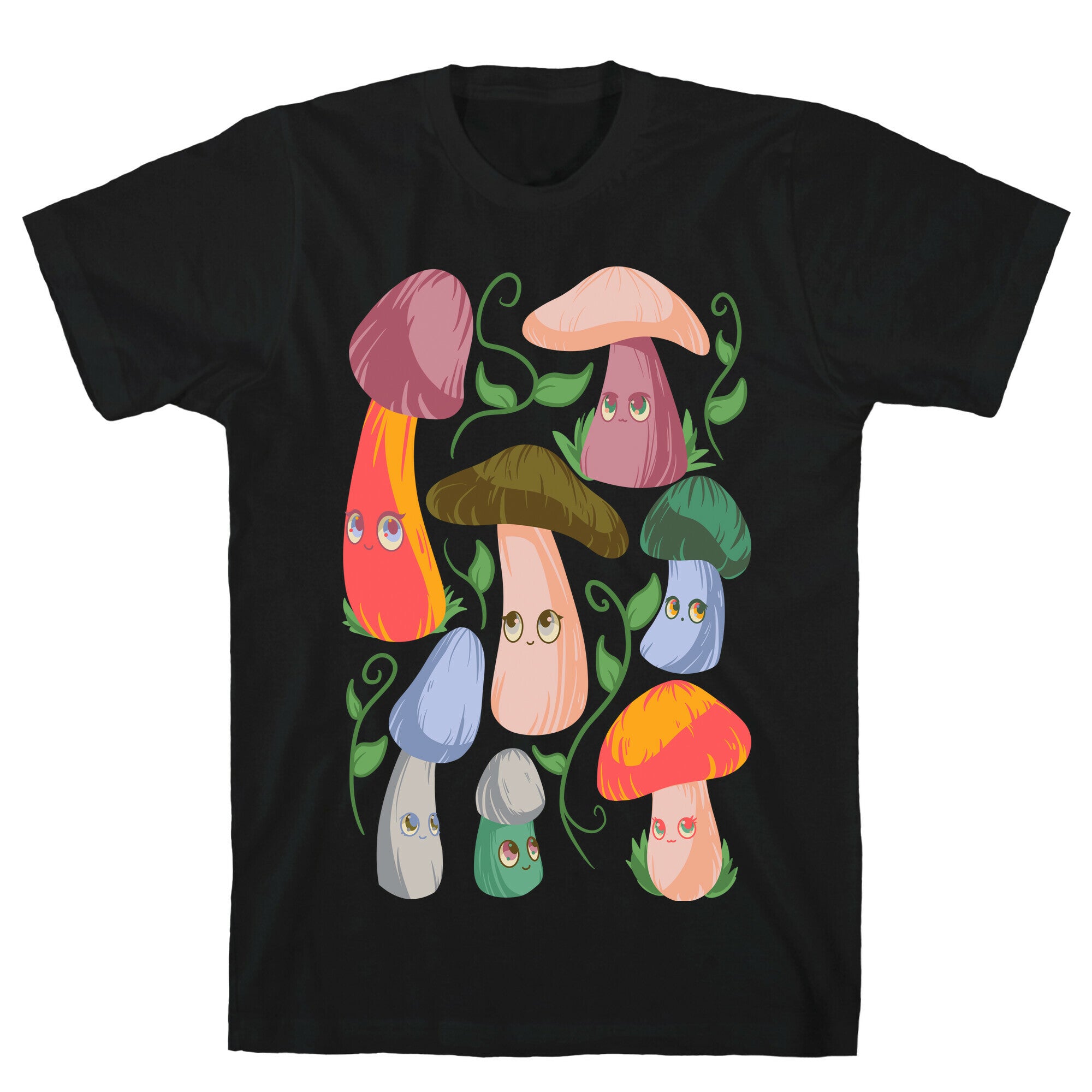 Kawaii Cottage Mushrooms T-Shirt