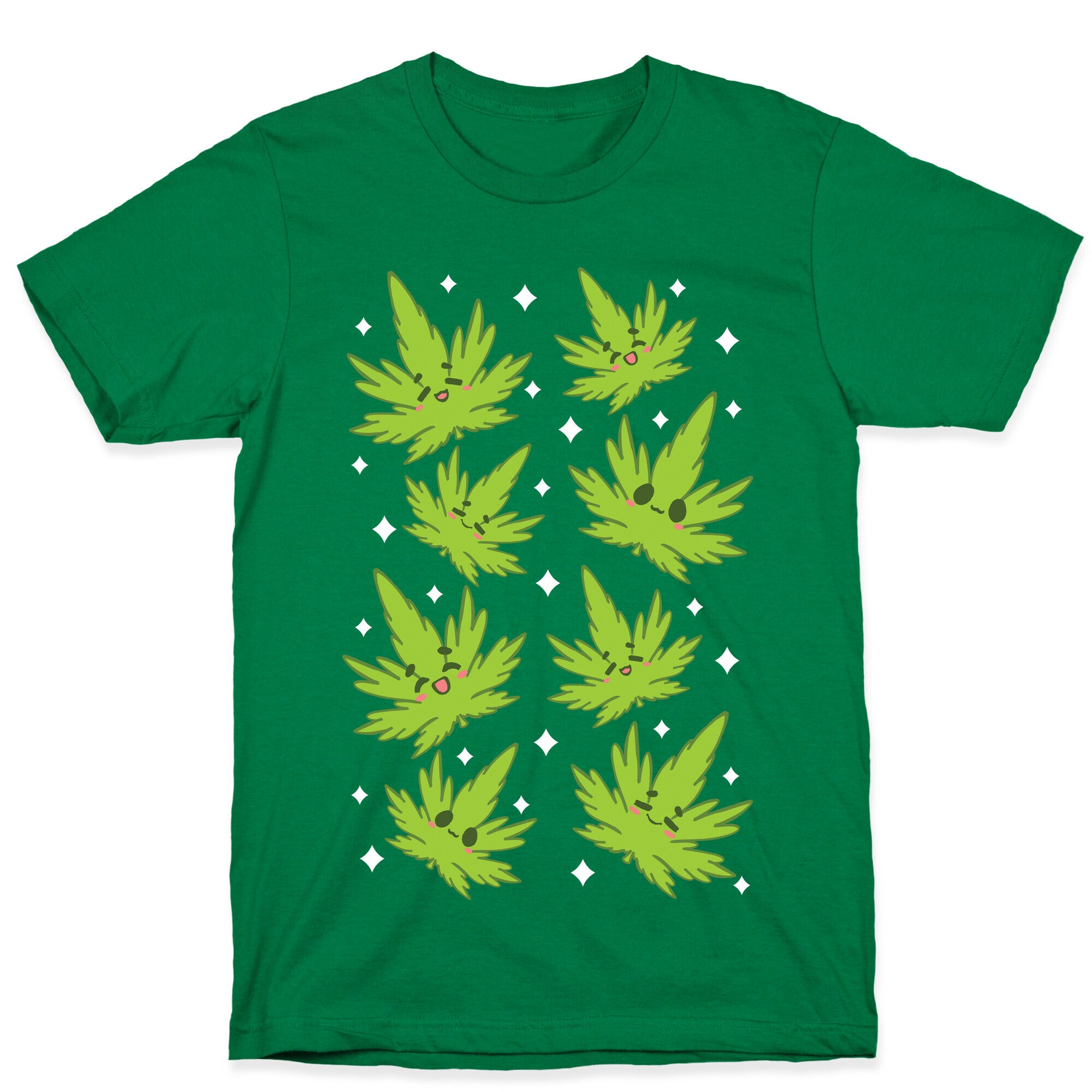 Kawaii Weed Leaves T-Shirt