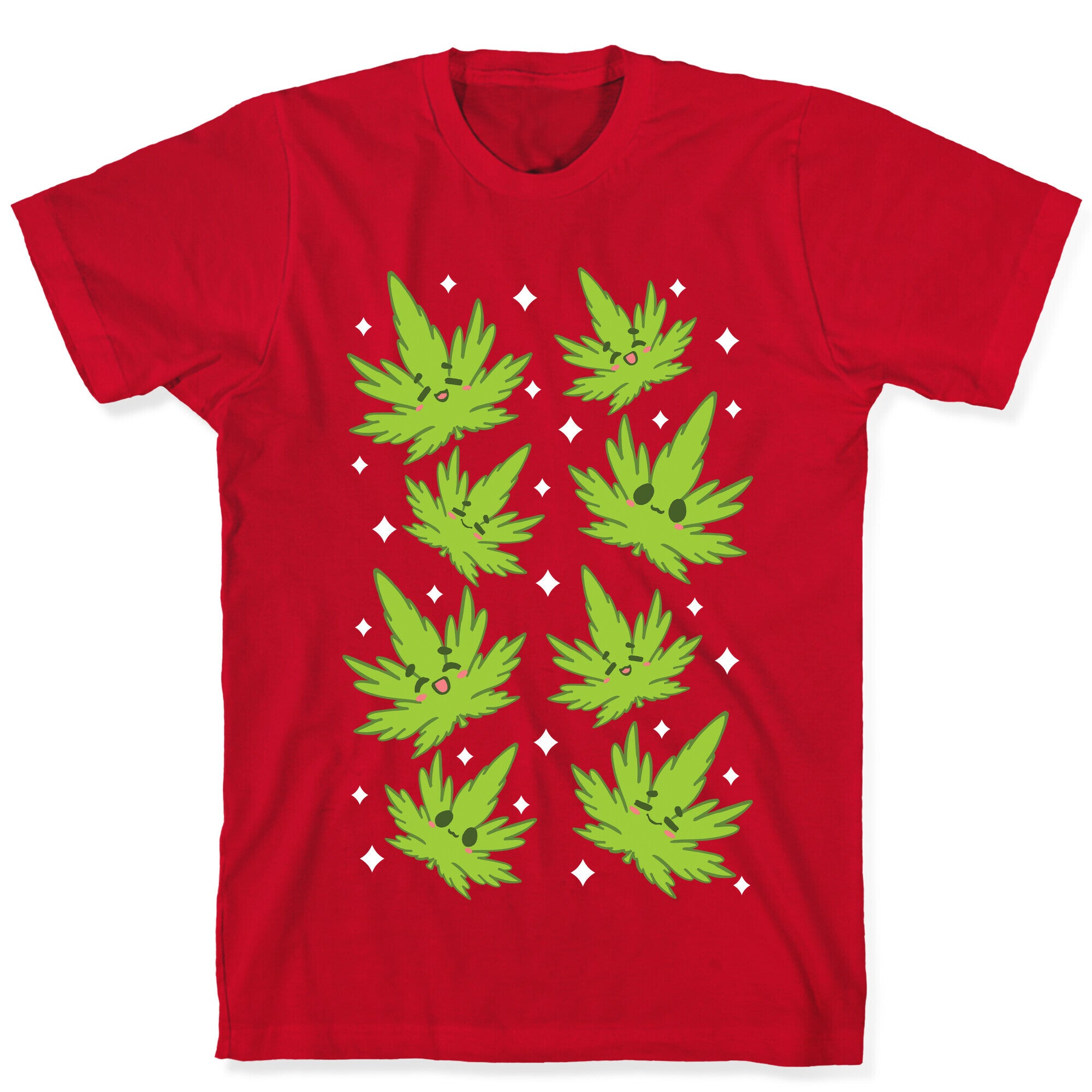 Kawaii Weed Leaves T-Shirt