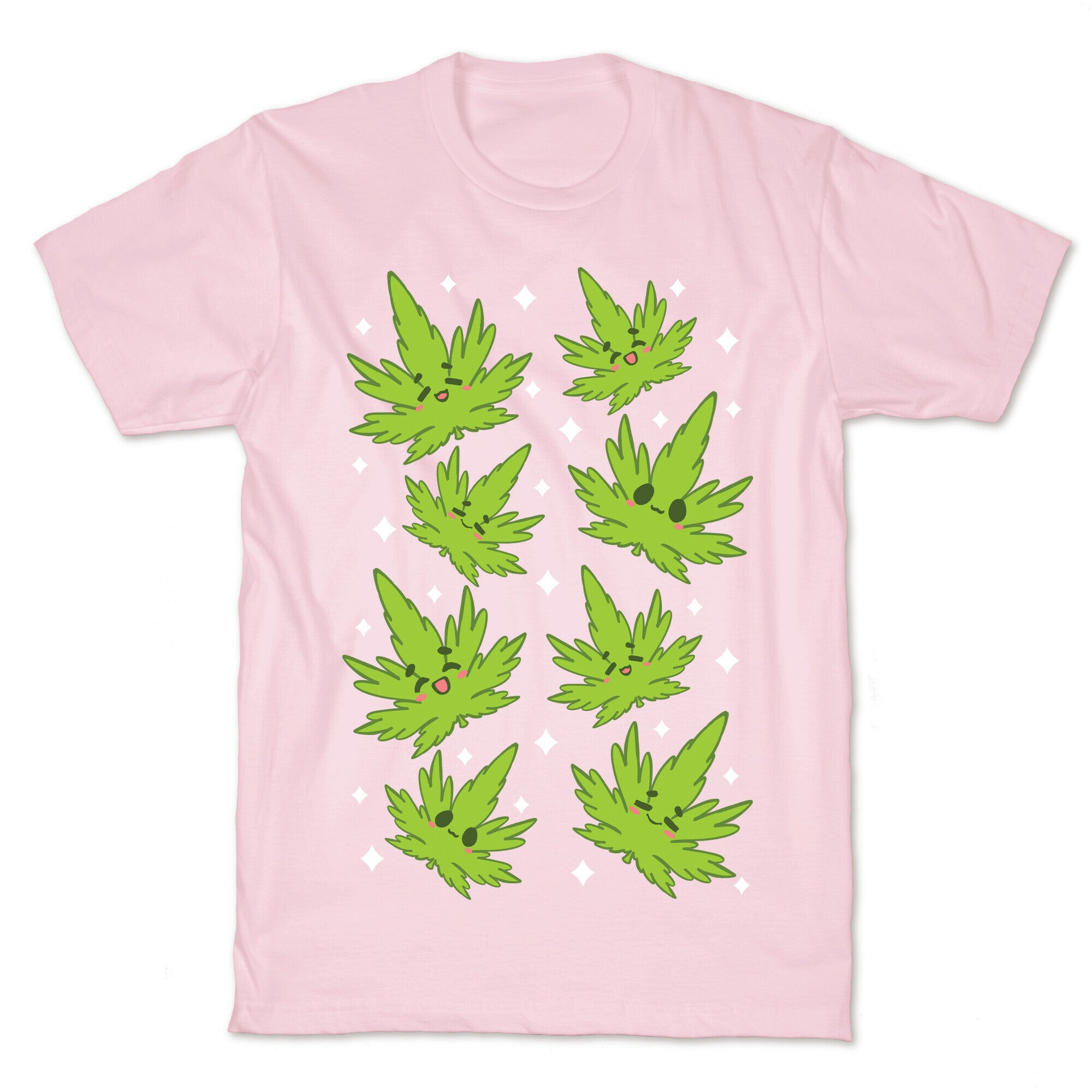 Kawaii Weed Leaves T-Shirt