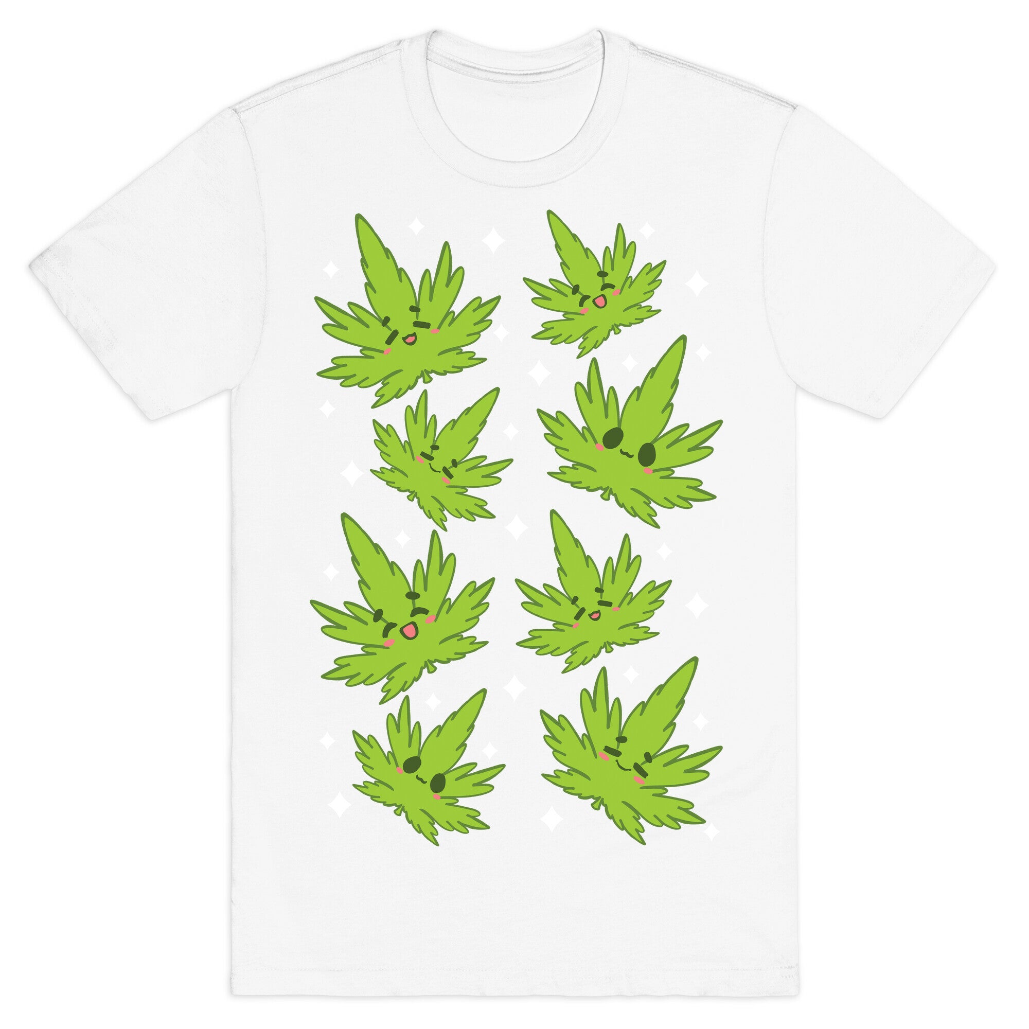 Kawaii Weed Leaves T-Shirt